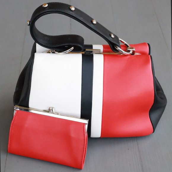 prada color block purse